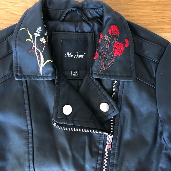 Girls Faux Leather MC Jacket - Picture 3 of 6